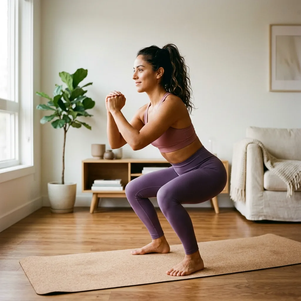 Mujer entrenando en casa con el Método Movimiento