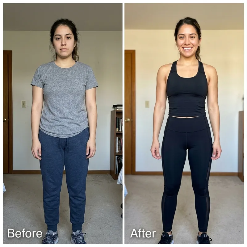 Transformación de Laura G. — antes y después