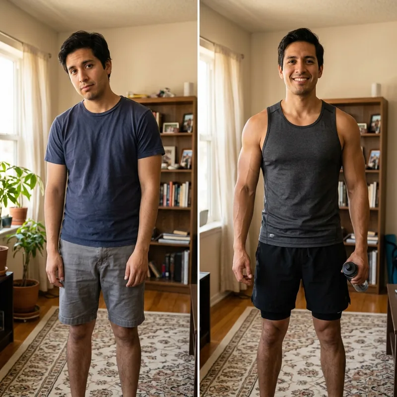 Transformación de Diego F. — antes y después